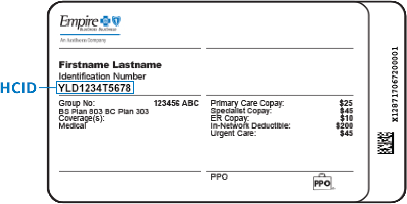 Blue Cross Blue Shield Member Id On Card
